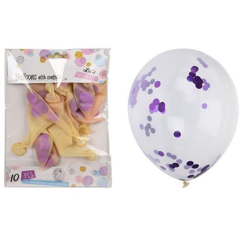 купить Новогодний декор Promstore 49475 Набор шаров воздушных 10шт, D30cm, белый с пурпур точками в Кишинёве 
