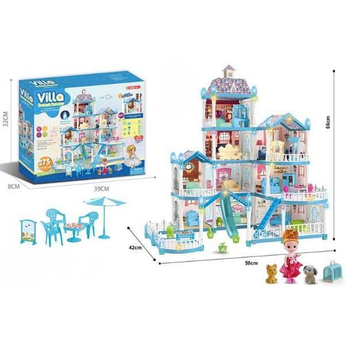 cumpără Căsuță pentru păpuși Essa 556-78 Vila Visurilor + accesorii, cu iluminare de noapte, 275elem în Chișinău 