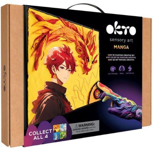 купить Набор для творчества Okto 20039 Tablou 3D cu plastilină ușoară 29x29сm Manga, Foc в Кишинёве 