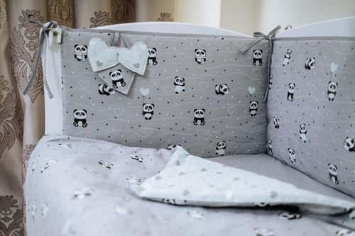 купить Детское постельное белье PernaMea Set lenjerie 8 piese Baby Panda Turcoaz (PM.100262/2) в Кишинёве 