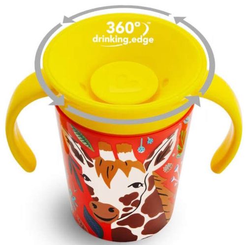 cumpără Cană cu pai Munchkin MUN0117gir Miracle Wildlove, Girafa (180ml) în Chișinău 