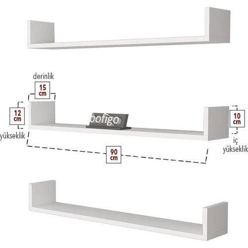 cumpără Raft decorativ Bofigo Комплект навесных полок 13-90-01 White în Chișinău 