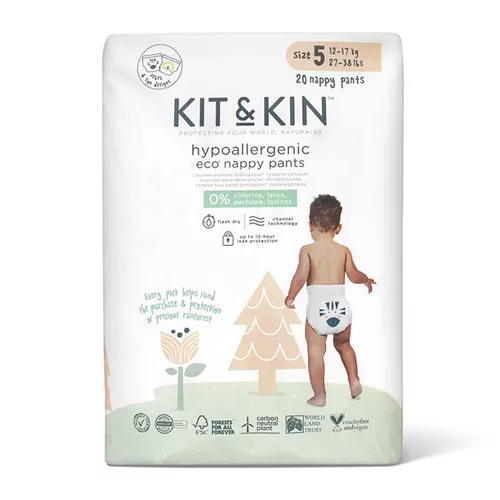 Scutece-chilotei eco hipoalergenice Kit&Kin 5 (12-17 kg) 20 buc 