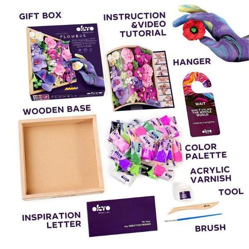 cumpără Set de creație Okto 10013 Set creativ DIY cu plastilină ușoară Flori în Chișinău 