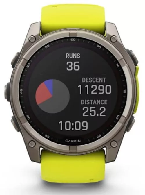 cumpără Ceas inteligent Garmin Fenix 8 – 47 mm, Solar, Sapphire, Titanium with Amp Yellow (010-02906-21) în Chișinău 