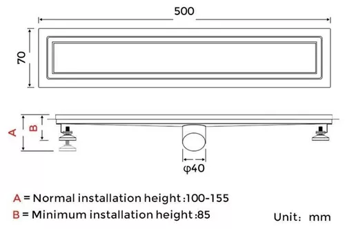 cumpără Trap de duș Gappo Rigola dus G 85007-4 INOX 70x500 în Chișinău 