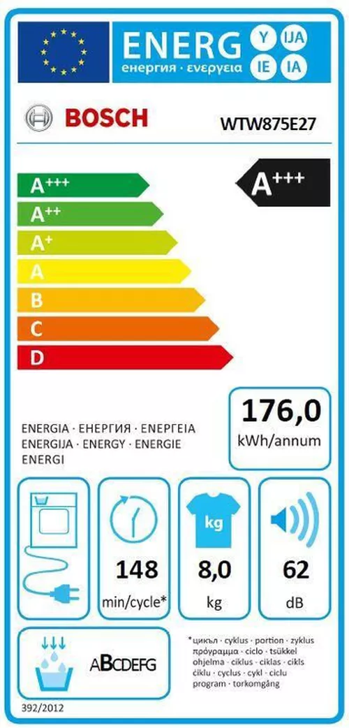 купить Сушильная машина Bosch WTW875E27 в Кишинёве 