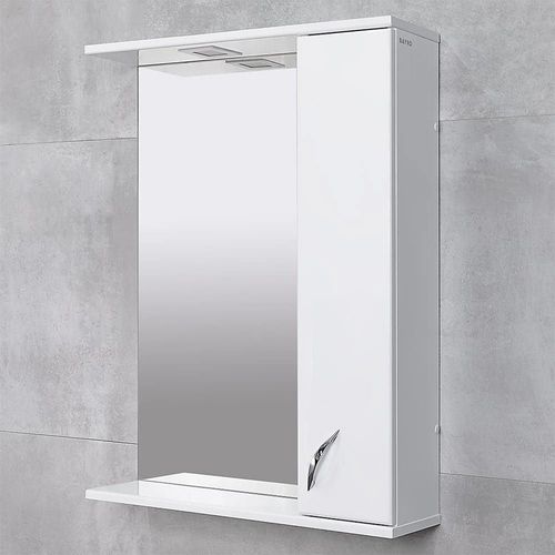 купить Зеркало для ванной Bayro Dalas 650x750 правый белый в Кишинёве 