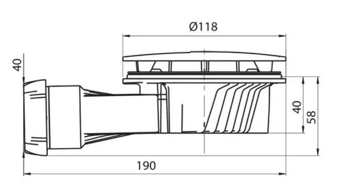 cumpără Sifon pentru cădițe de duș Polimat 6103070 Slim H40 D90 antimiros black mat în Chișinău 
