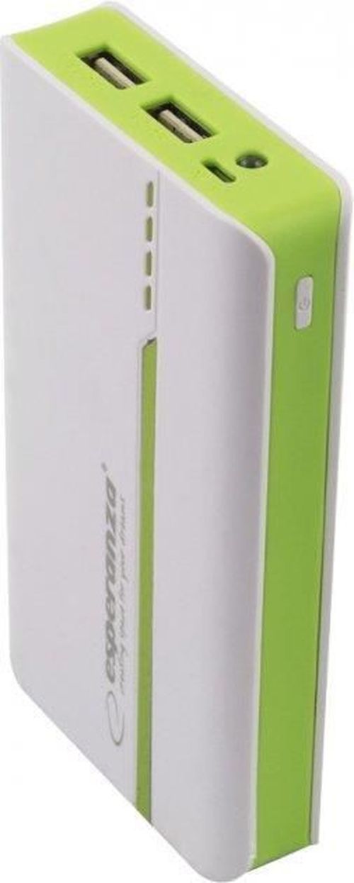 купить Аккумулятор внешний USB (Powerbank) Esperanza EMP107WG 11000mAh, White/Green в Кишинёве 