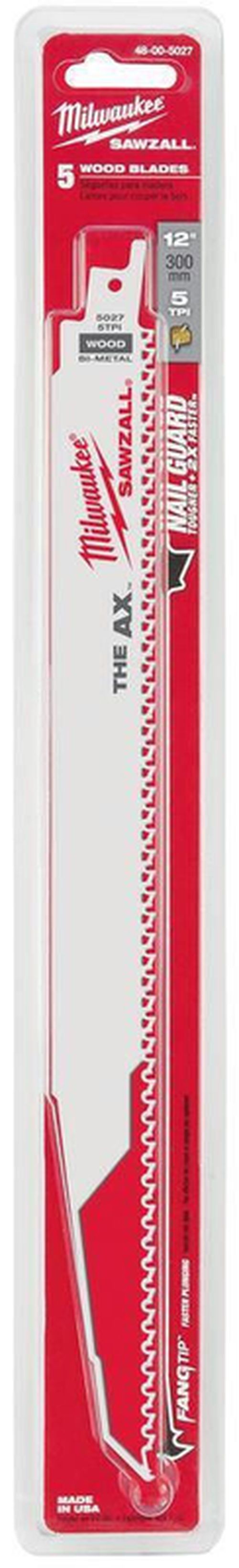 купить Аксессуар для пилы Milwaukee 48005027 Пилки для сабельной пилы демонтажные 300x5мм, max 250мм (P.5) в Кишинёве 