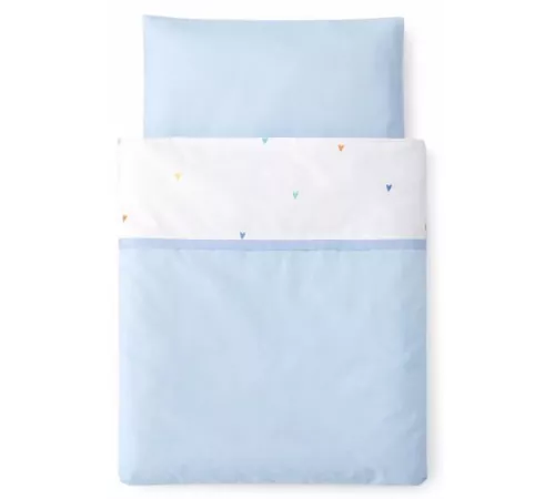 cumpără Lenjerie de pat pentru copii Veres VR 153.1.33 Бело-голубая с сердечками (90x110/40x60) (3ед.) în Chișinău 
