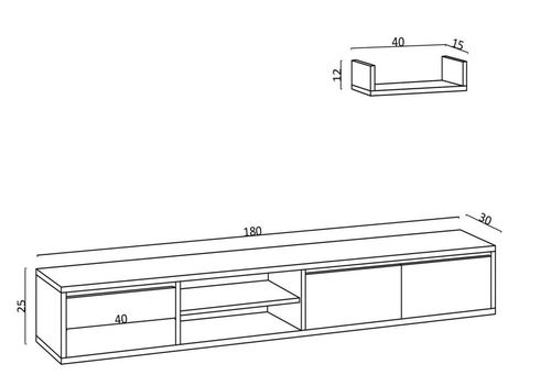 cumpără Comodă TV Trendy Heka 180x24x30cm în Chișinău 