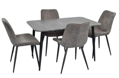 купить Комплект стол и стулья Evelin di Costacurta стол DT-405-6B + 4 стула YTC-055B Dark grey в Кишинёве 