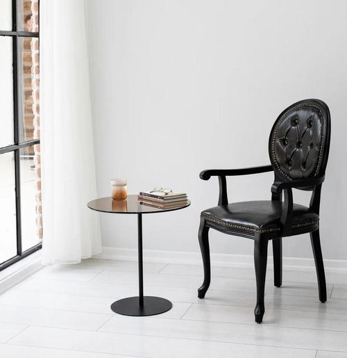 купить Журнальный столик Trendy Chill-Out, черный, бронзовый 50x50x50 см в Кишинёве 