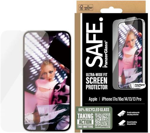 купить Стекло защитное для смартфона PanzerGlass iPhone 16e 17e/14/13/13 Pro Ultra-Wide Fit Aligner (PG-SARNUWFG29845) в Кишинёве 