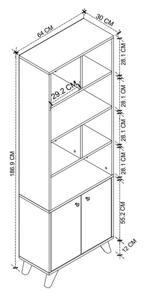 купить Офисный стеллаж Bofigo 15-28-41 Oak/White в Кишинёве 