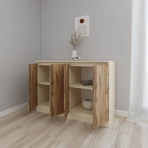 cumpără Comodă Smartex (16474) Т8 160cm Ivory+Stejar Inchis în Chișinău 