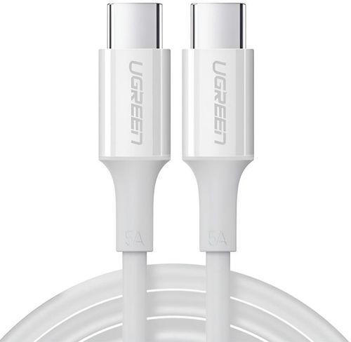 cumpără Cablu telefon mobil Ugreen 60551 Cable Type-C 2.0 to Type-C 2.0 5A 100W 1m, White, US300 în Chișinău 