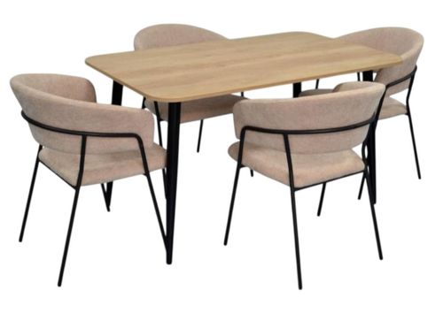 купить Комплект стол и стулья Evelin di Costacurta стол DT-405-2B + 4 стула YTC-097B Light beige в Кишинёве 