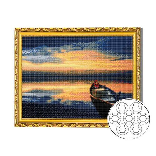 купить Картина по номерам Art Gallery GA82190 Mozaic cu diamante 40x50cm Apus la ocean в Кишинёве 