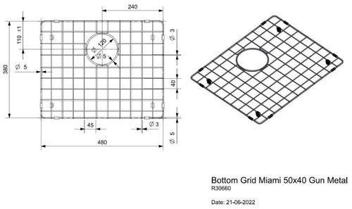 cumpără Accesoriu pentru chiuvete de bucătărie Reginox R30660 Bottom grid Gun Metal în Chișinău 