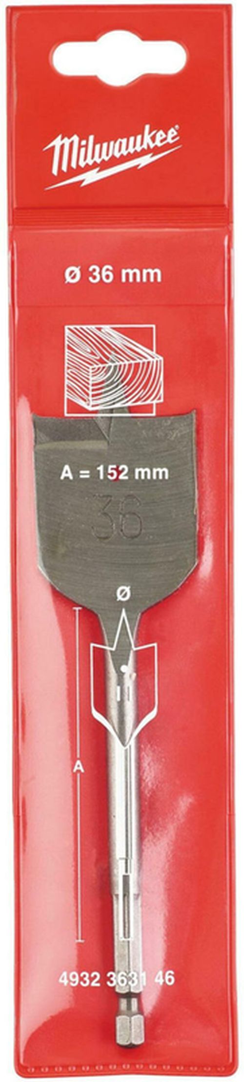 cumpără Burghiu Milwaukee 4932363146 Burghiu plat pentru lemn cu prindere 1/4Hex 36x152 în Chișinău 