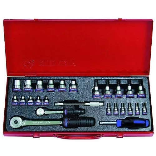 cumpără Set de unelte de mână King Tony 7126PR Set cap tubular tip E de 1/4" și 1/2", biți TORX, accesorii, 26 buc în Chișinău 