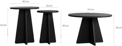 cumpără Măsuţă cafea Trendy Ciuperca 3, Negru, set în Chișinău 