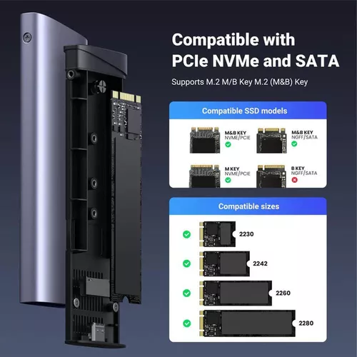cumpără Boxe exterioare HDD Ugreen 15813 M.2 NVMe/SATA SSD Enclosure în Chișinău 
