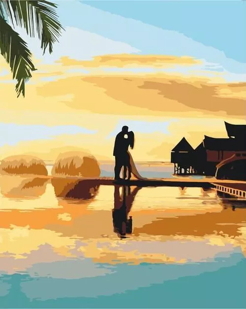 купить Картина по номерам BrushMe BS52863 40x50 cm (în cutie) Iubirea la răsărit в Кишинёве 