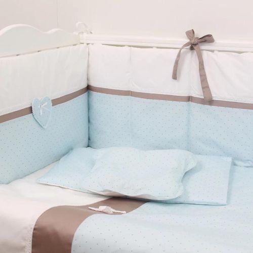 cumpără Lenjerie de pat pentru copii PernaMea Set lenjerie 8 piese Renaissance Buline Albastru (PM.101641/5) în Chișinău 