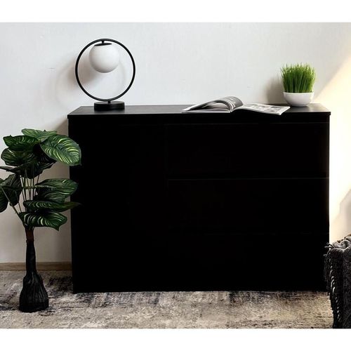 купить Комод Fabrik Home Havana 3 ящика + 1 дверь черный ясень в Кишинёве 