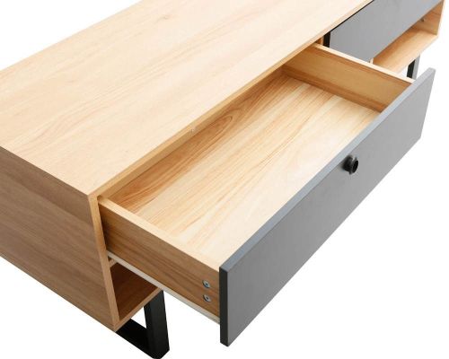 купить Тумба напольная для TV Deco Zenvo 141x40x54H Oak/Black в Кишинёве 