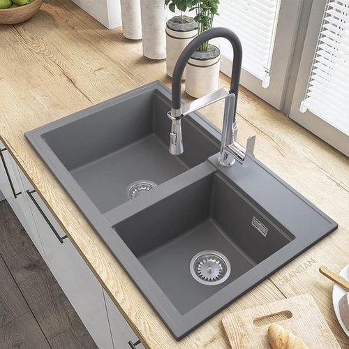 купить Мойка кухонная Granitan HEKTOR, gray в Кишинёве 