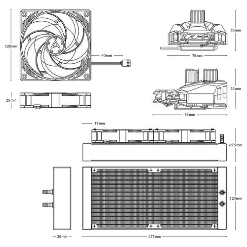 купить Водяное охлаждение Arctic Liquid Freezer II 240 Multi Compatible All-In-One CPU Water Cooler, Intel 1700, 1200, 115X, 2011-3, 2066, AMD AM5, AM4, VRM Fan: 40mm 1000–3000rpm, Pump: 800–2000rpm, 2x120mm Fan 200–1800rpm, Fluid Dynamic Bearing, ACFRE00046B в Кишинёве 