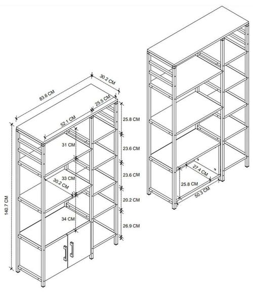 cumpără Etajeră Bofigo Multi etajat, p/u bucatorie, 83x30x140 cm, Stejar (28-08-02) în Chișinău 
