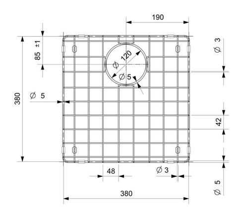 cumpără Accesoriu pentru chiuvete de bucătărie Reginox R38857 Bottom grid 40x40 Comfort Gun Metal ll în Chișinău 