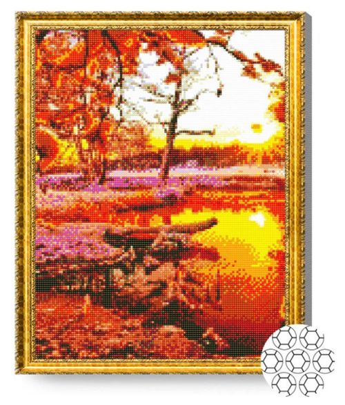 cumpără Tablou pe numere Art Gallery GA73890 Mozaic cu diamante 40x50cm Dimineata de noiembrie în Chișinău 