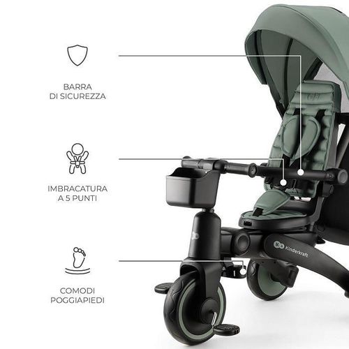 купить Велосипед-коляска KinderKraft Jazz 2 KRJAZZ02GRE0000 Green в Кишинёве 