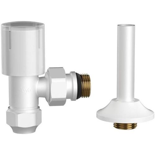 купить Запорная арматура ASG Plast Robinet coltar radiator cu teava racordare 16x1/2 tur Alb (50105) в Кишинёве 