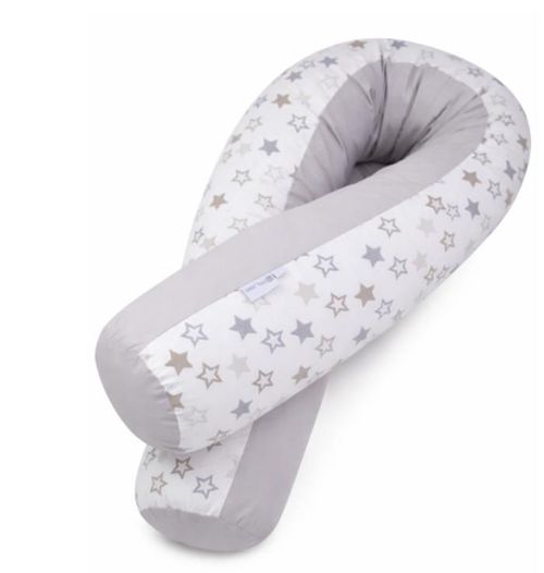 cumpără Pernă pentru gravide și mame care alăptează Veres VR 302.01.6 Подушка для кормления Comfort Long stars white-gray 170x52 în Chișinău 