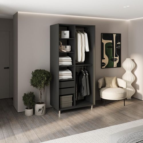 cumpără Dulap my-STYLE C10H0T06BM02-U11, 100x200, антрацит în Chișinău 