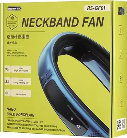 купить Вентилятор портативный Remax Neckband Fan Rs-Gf01 Blue в Кишинёве 