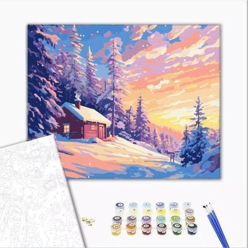 cumpără Tablou pe numere BrushMe BS54525FC 40x50сm (fără cutie) Cerul arzător al iernii în Chișinău 