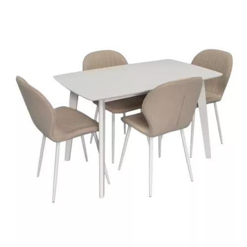 купить Комплект стол и стулья Evelin di Costacurta стол COOPER White + 4 стула YTC-064Wh Bjor-N24 Light beige в Кишинёве 