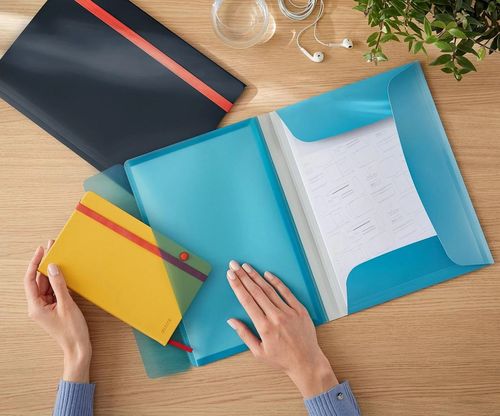 купить Папка для документов Leitz 46190061 Mapa din plastic cu elastic Cosy A4, albastra в Кишинёве 