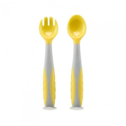 купить Посуда для кормления U-Grow UG-218YE Set lingurita si furculita, galben в Кишинёве 