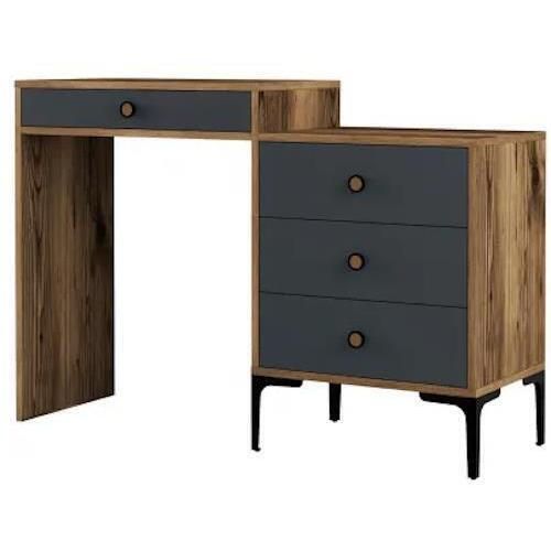 cumpără Măsuţa de toaletă Trendy Lizbon 550, Nuc, Antracit, 124x84x40cm (masa de machiaj) (GTR001459) în Chișinău 