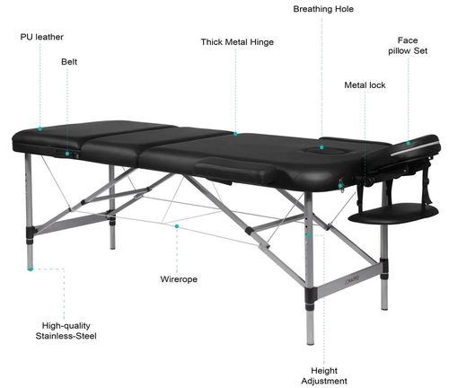 cumpără Masă de masaj Naipo MGBC-301H Black 3 fold ,Aluminum Feet în Chișinău 
